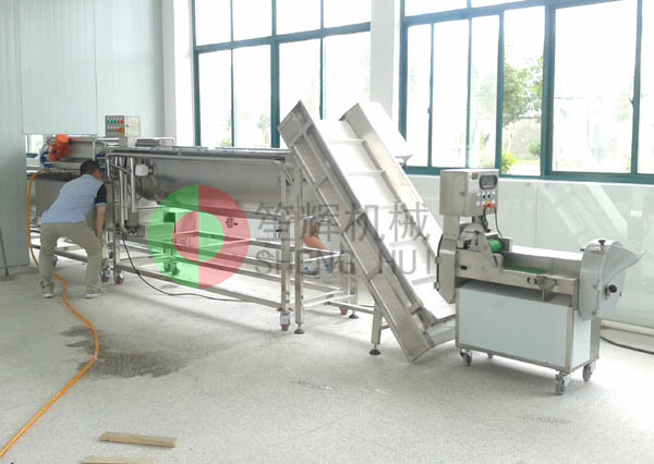 我公司為江蘇FR食品公司提供切菜、洗菜加工生產(chǎn)線