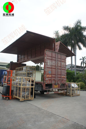 湖南經(jīng)銷定制的多套渦流洗菜機(jī)等設(shè)備專車發(fā)貨交付！