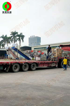 江西葉小姐凈菜加工及根莖加工生產(chǎn)線裝車按時交付客戶！